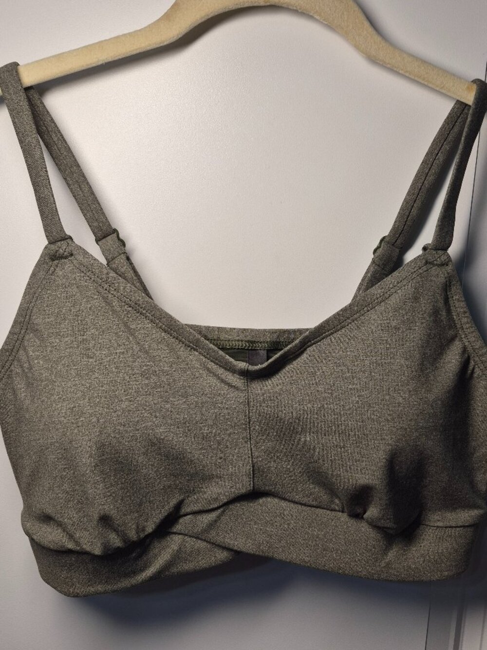 NWT TORRID Lightly Lined Heather Cross Front Bralette Color Deep Olive Sz 00 - L